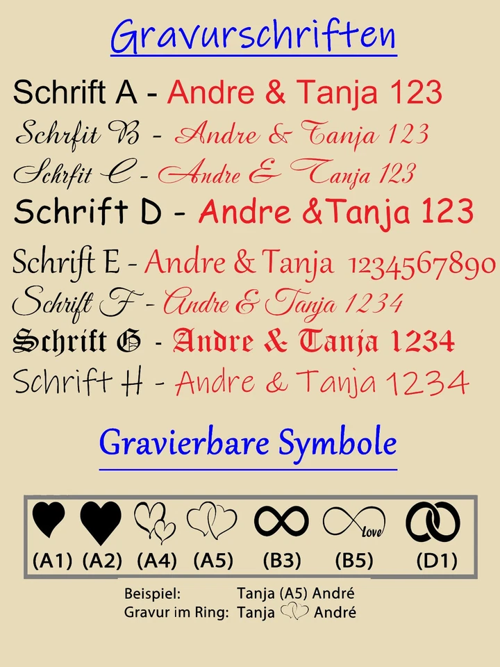 Ring Freundschaftsringe Partnerringe Verlobungsringe Edelstahl mit Gravur - Bild 4 von 4