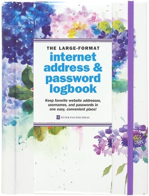 Large Format Hydrangeas Password Address Book - Senior Friendly