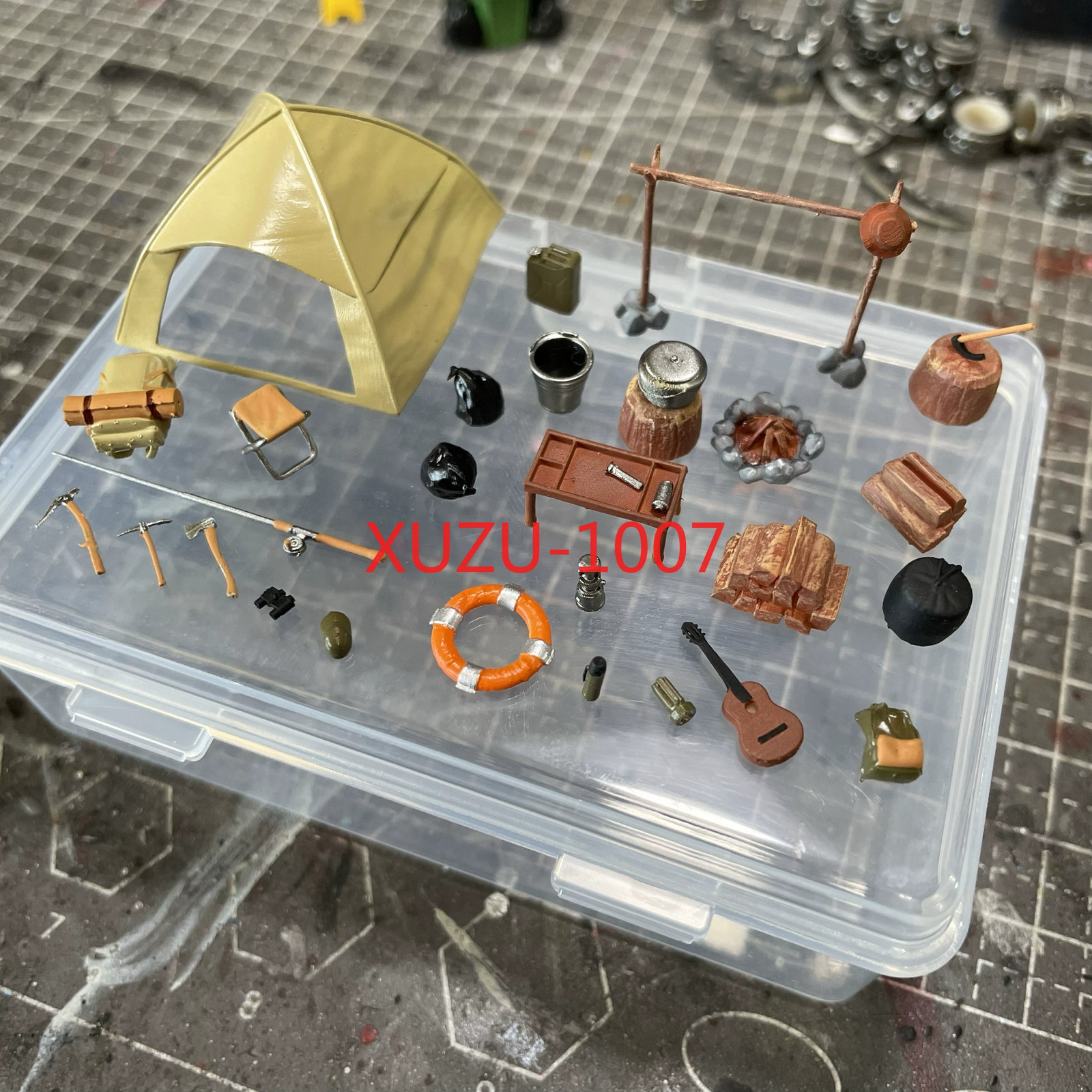 Diorama 1/64 Scale Painted Outdoor Camping Miniature Models Set Scene Props Toys