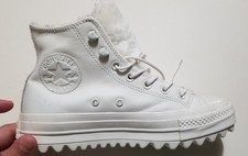 Converse Chuck Taylor All Star Lift Ripple High Top Sneakers Size 7 White Used 