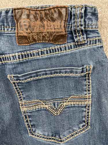 Rock Roll Jeans Herren 30x30 Double Barrel Stapelbar Relaxed Bootcut Dicke Nähte - Bild 7 von 8