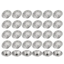 30pcs Metal Round Hollow Sewing Buttons 23mm Alloy Clothes Button, Silver Tone
