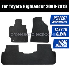 Velour Floor Mats Carpet Black For 2009-2013 Toyota Highlander 5passengers Velour Floor Mats Carpet Black For 2009-2013 Toyota Highlander 5passengers