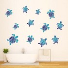 Wall Sticker Set with Turtle Motifs, Underwater Motif, for Toilet And