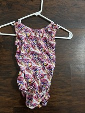 Foxys Girls Gymnastics Leotard In Peacock Print Size 8