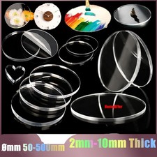 50-500mm Clear Plastic Round Disk Laser Cut Perspex Circle Discs 2-10mm Thick
