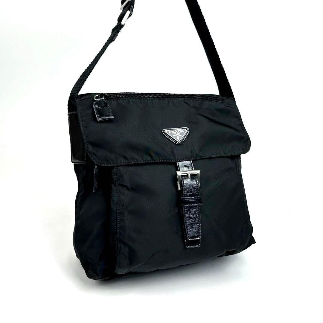 Item Prada Triangle Logo Shoulder Bag Unisex Tesuto Nylon Leather thumbnail 2