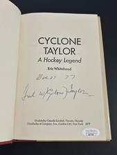 CYCLONE TAYLOR A HOCKEY LEGEND Auto Signed 1977 H/C BOOK Deceased HOF JSA LETTER