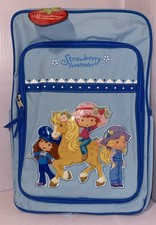 Vintage Y2K Strawberry Shortcake Berry Sweet Blue Backpack Bag. Rare NWT