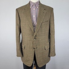 Evan Picone Men's Sport Coat Blazer Two Button Flannel Lambs Wool Houndstooth42L