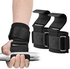 Weight Lifting Hooks Pair - Heavy Duty Lifting Wrist Straps, Hand Grip
