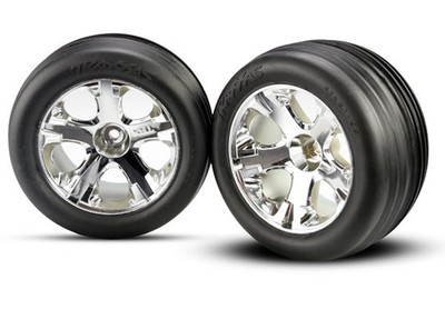 Traxxas 1/10 Rustler 2WD BL-2s * Alias Tires, All-Star Wheels, Chrome, Front