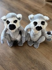 Two GANZ Webkinz Ring Tailed Lemur Plush Animal Best Friends Stay Together