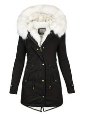 Winter Faux Fur Hooded Parka Coat