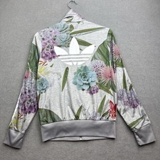 ADIDAS FARM RIO Jacket Women UK 14 M Curso Originals Floral Full Zip Trefoil AOP