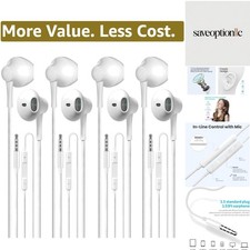 Wired Earbuds Pack of 4, in-Ear Wired Earphones with Microphone Volume Contro...
