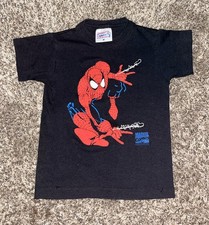 Vintage 90s Spiderman Marvel T Shirt 1994 Puffy Graphic Web Spiderweb Sz M USA