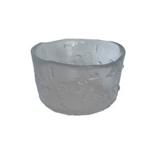 Vintage Kosta Boda ULLA 6.5  Bowl   Ulla Forsell Swedish Floral Pressed Glass