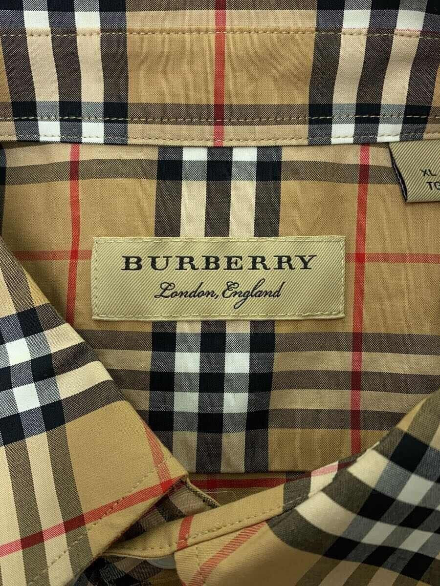 BURBERRY Short Sleeve Shirt XL Cotton Beige Check 8007181