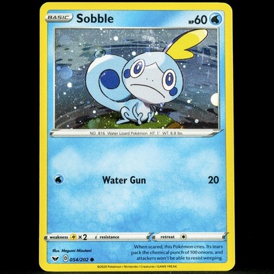 Sobble 054/202 Cosmos Holo Promo Pokemon Card Sword and Shield Base Set SWSH