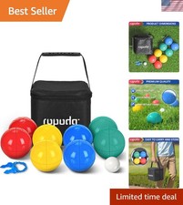 90mm Bocce Ball Set, Lighter Bocce Ball for Beginners with 8 Balls, Pallino, ...
