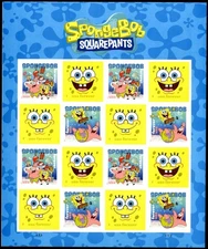NDC 2025,SpongeBob Squarepants Imperf Pane / Sheet without die cuts NDC