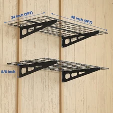 WORKPRO 2PCS 4x2 ft Garage Storage Shelving Wall Mounted Heavy Duty Shelves Rack