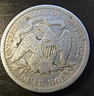 1877 Seated Liberty Quarter Dollar. VF Grade Scarce 19th Century USA Silver Coin
