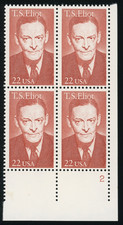US - 1986 Literary Arts: T S Eliot 22c - SC# 2239 Plate Block of 4 Mint NH OG