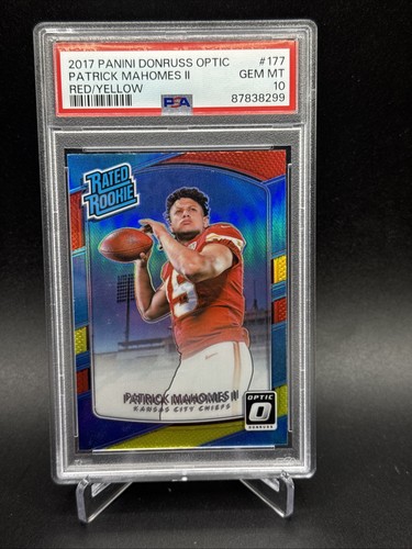 2017 Donruss Optic Rated Rookie Patrick Mahomes II #177 Red & Yellow Prizm (RC)
