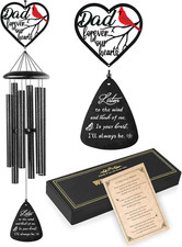 Memorial Wind Chimes for Loss of Father - Sympathy Gift in Black
