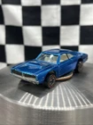 1969 Hot Wheels Redline Custom Charger Blue White Interior Very Nice Condition