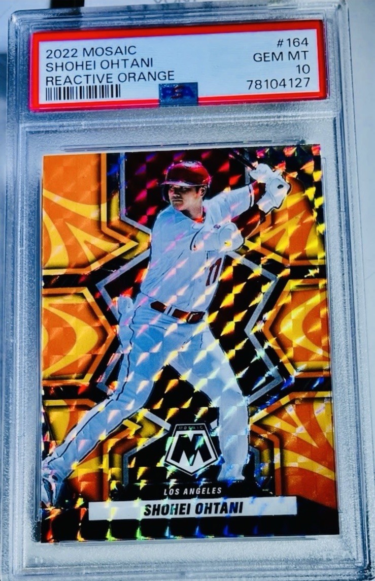 2022 Mosaic Shohei Ohtani Reactive Orange PSA 10 # 164 Non Auto Low Pop MVP 🎈 view 3