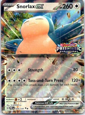 Miscellaneous Cards & Products #076/131 Snorlax ex (Prismatic Evolution Stamped)