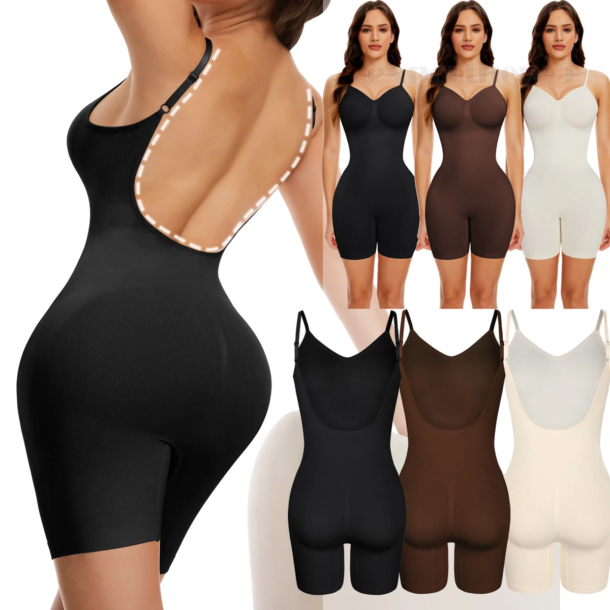 Womens Seamless Full Body Shaper Fajas Colombianas Slimming Backless  Bodysuit UK