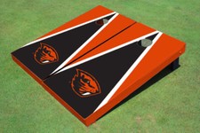 Oregon State University Black and Orange Matching Triangle Cornhole Boards