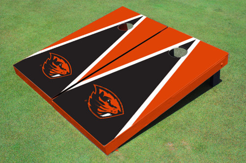 Oregon State University Black and Orange Matching Triangle Cornhole Boards - Picture 1 of 1