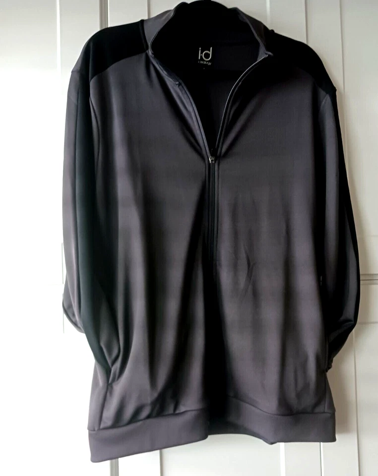 Chaqueta deportiva Ideology gris con cremallera y rayas negras en las mangas talla L Foto 2 de 4