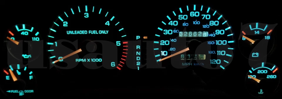 Dash Instrument Cluster Gauge WHITE LED LIGHT KIT Fits 94-97 Dodge Ram 1500 2500 Foto 2 de 4