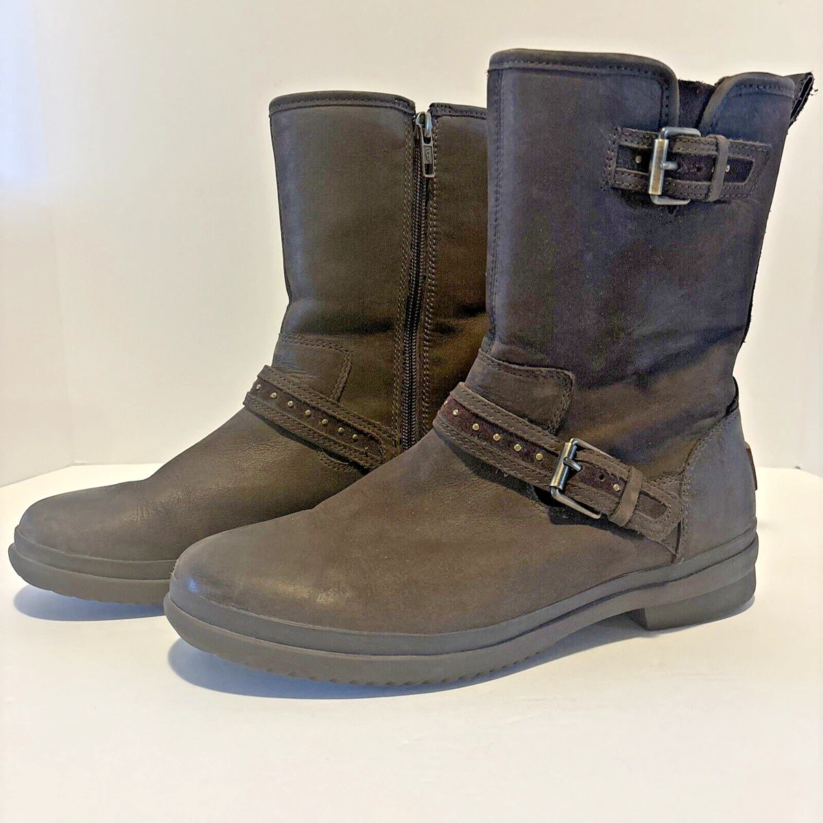 Ugg jenise top boots black leather