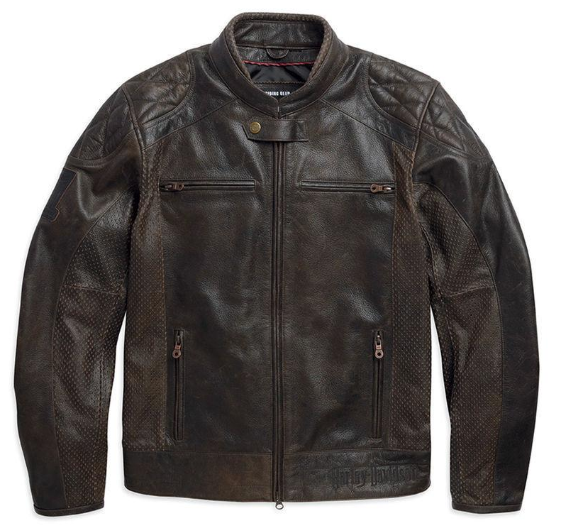 HARLEY DAVIDSON BROWN #1 VINTAGE LEATHER MENS JACKET SMALL 97055
