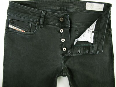 HOT Men's DIESEL SLEENKER 886Z Slim SKINNY BLACK STRETCH Jeans 32x30 (Fit  31x30)