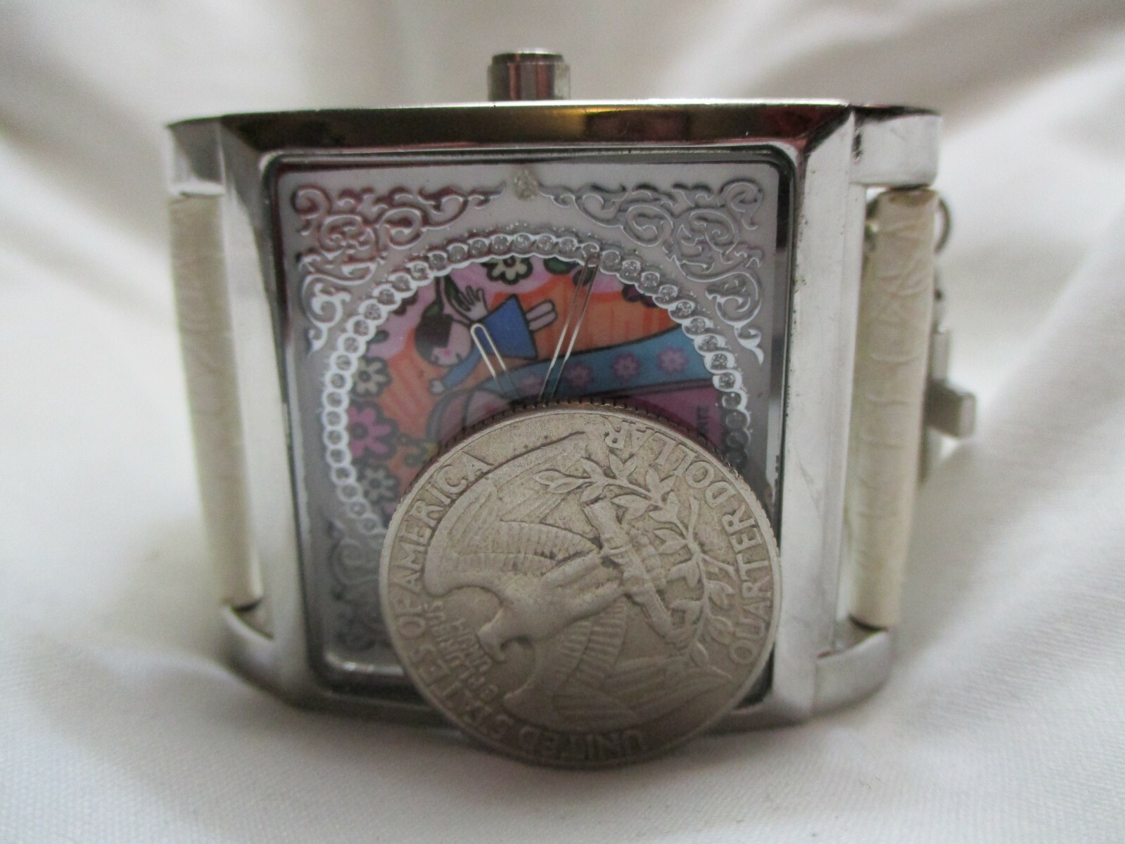 Religious Cross Watch Rectangular Colorful Face W… - image 12