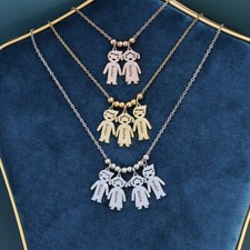 Custom Name Necklace Kids Pendant Jewelry Xmas Gift For Family Kids Children
