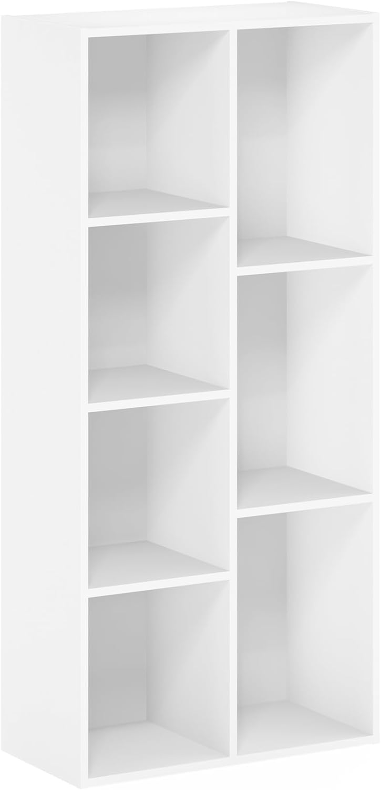 Furinno 7-Cube White Bookcase Storage Shelf for Books and More  