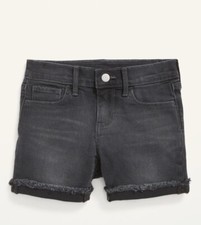 Girls Jean Midi Short By Old Navy Frayed-Hem Color: Charcoal Gray