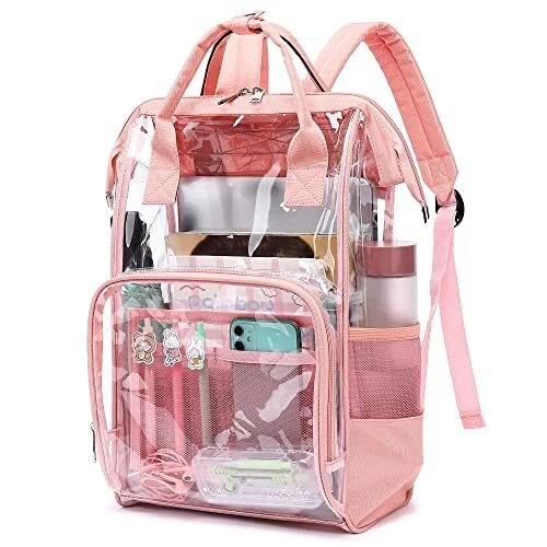 Heavy Duty Clear Backpack for Men Women School Bag Bookbag PVC Plastic