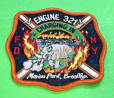 NEW YORK  FDNY MARINE PARK BROOKLYN  ENGINE 321  NY  3 3/4''  FIRE DEPT  PATCH
