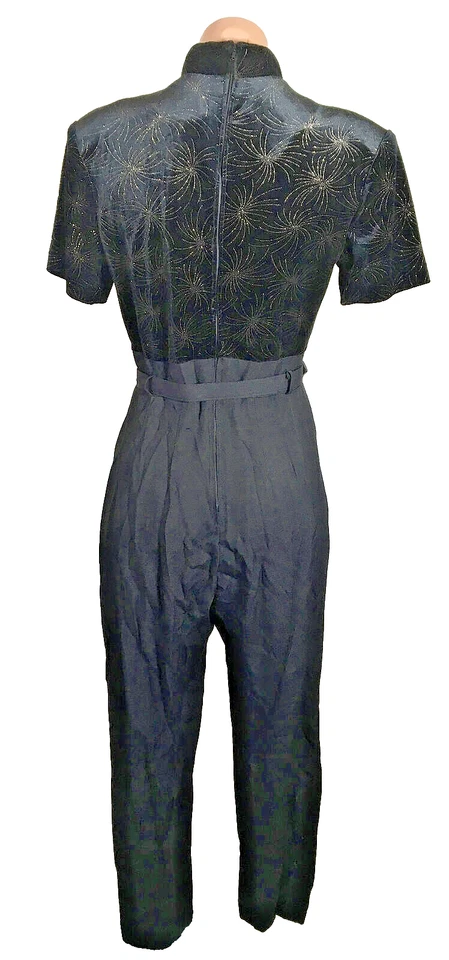 Mono Mameluco Vintage Terciopelo Rayón Brillo Sin usar, en caja Cuello Noche Betsy's Things talla 6 Foto 2 de 4