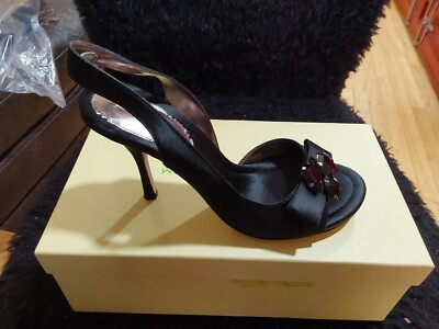Nib Maxstudio Womens Shoes Sunset-3 Black Satin Sling Back 8